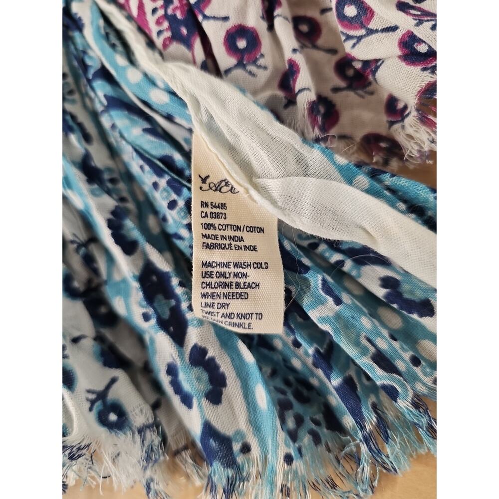 Set Of 2 American Eagle Scarves Scarf Y2k 18x70 Crinkle Cotton Cottagecore - Picture 2 of 6